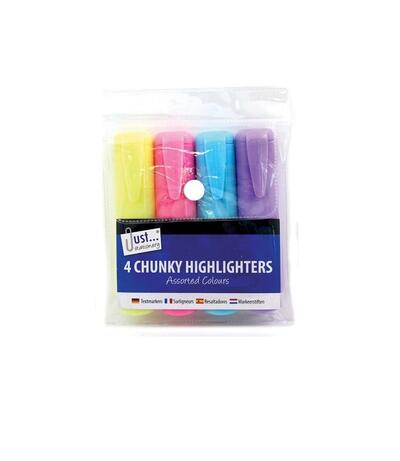 4 Chunky Highlighters Pastel