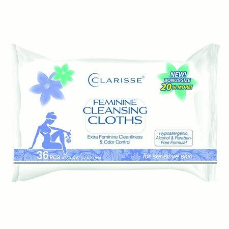 Clarisse Feminine Cleansing Cloths For Sensitive Skin 36 pieces: $5.00