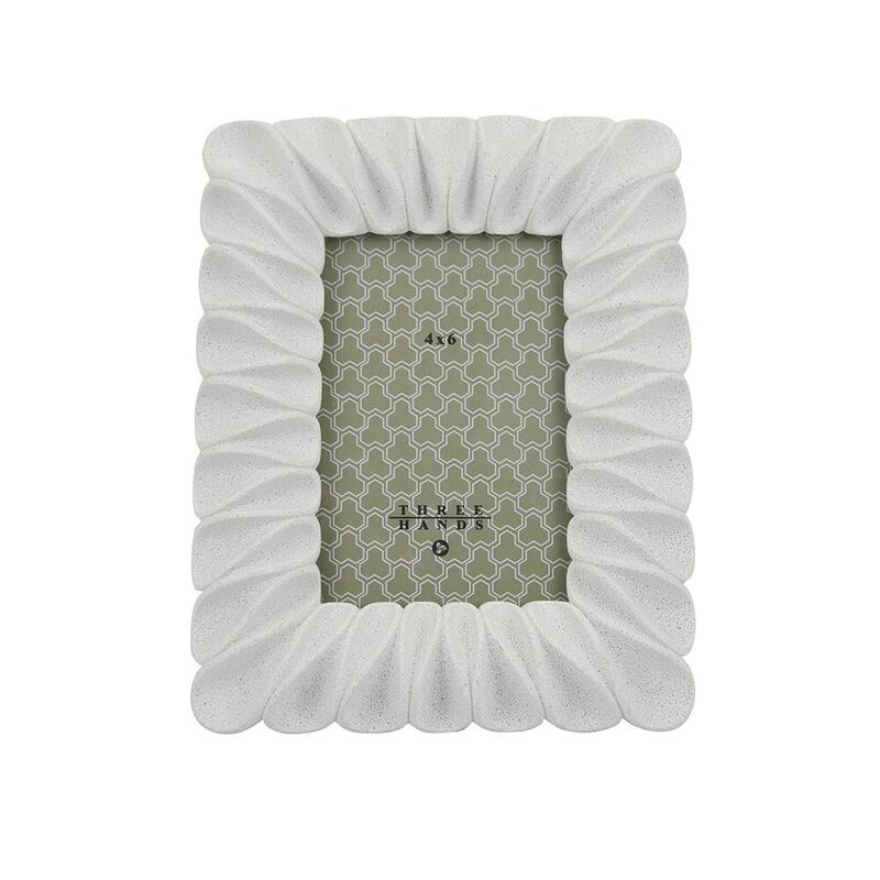 Three Hands Table Top Picture Frame White Resin