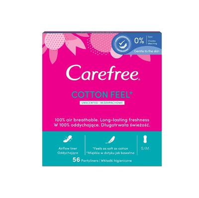 Carefree Cotton Pantyliner Unscented 56 count
