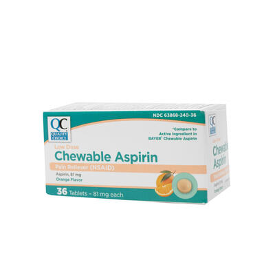 QC Low Dose Chewable Aspirin 81mg 36ct: $5.25