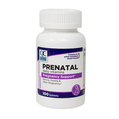 Quality Choice Prenatal Daily Vitamins Pregnancy Support 100 Tabs