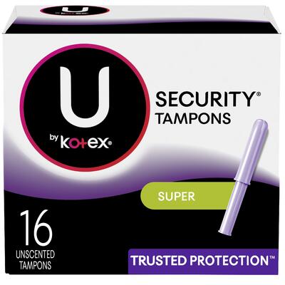 U-By Kotex Security Unscented Tampons Super 16 count: $12.00