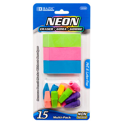 Bazic Neon Eraser Set 15pk: $3.99