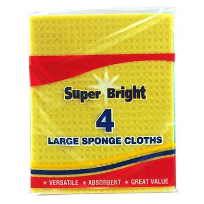 Super Bright Large Sponge Cloths 4pk: $2.00