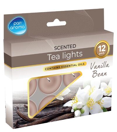 Pan Aroma Scented Tea Lights Vanilla Bean 12pk