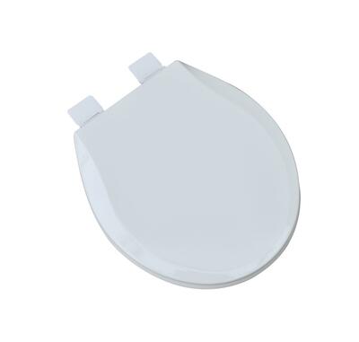 Plumbtech Premium Molded Wood Toilet Seat Round Cotton White With Top Hinge