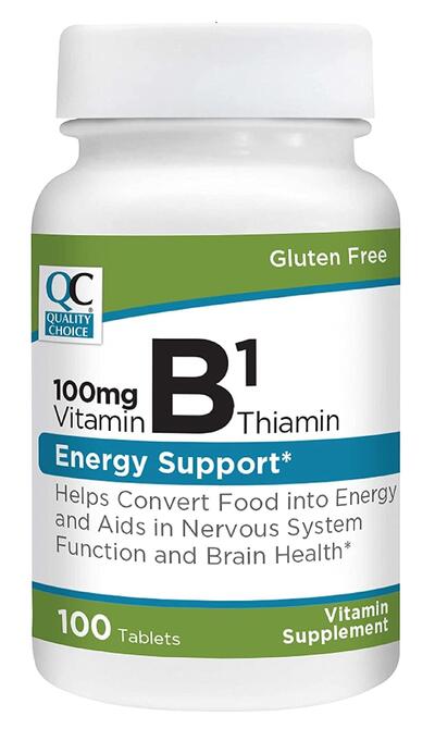 Quality Choice Vitamin B1 Thiamin Energy Support 100 Tabs