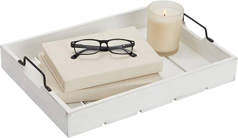 White Wooden Coffee Table Tray