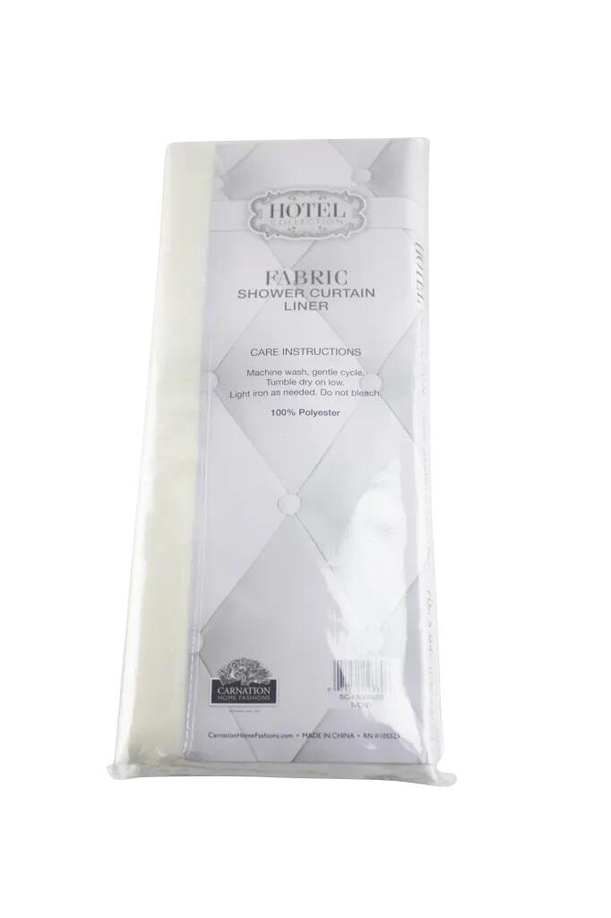 Ivory Fabric Shower Curtain Liner 70in X84in