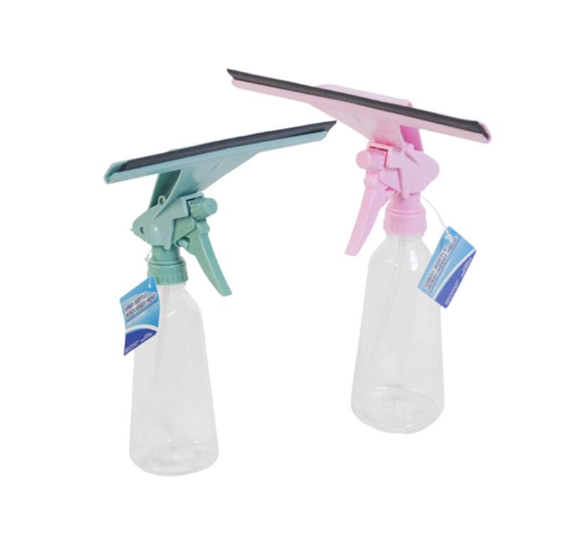 Spray Bottle With Squeegee Head Assorted
