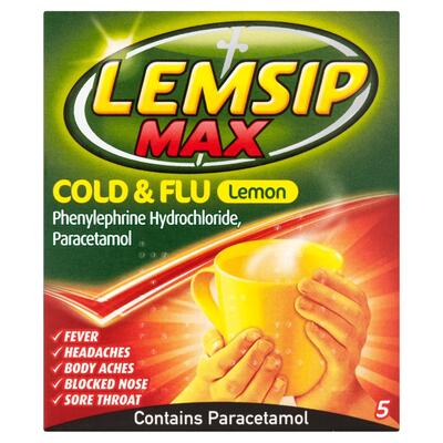 Lemsip Max Cold & Flu Lemon 5ct