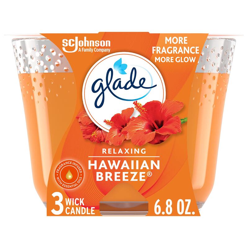 Glade 3 Wick Candle Hawaiian Breeze 6.8oz
