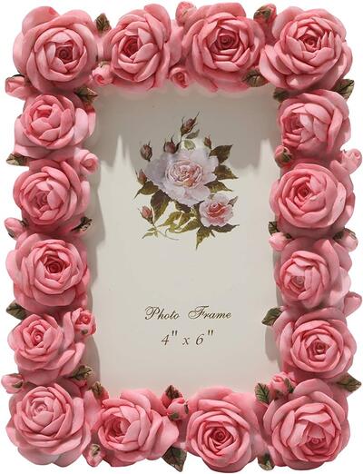 Pink Floral Frame 4x6