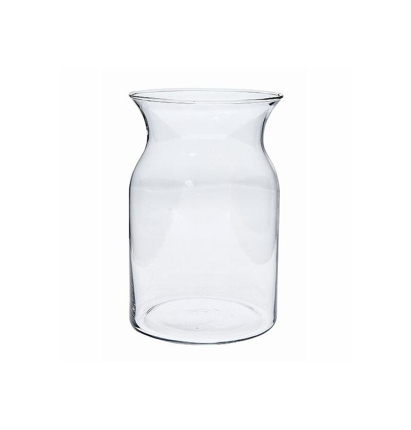 Vase Splash Clear Glass Milk Jug 8inch: $10.00