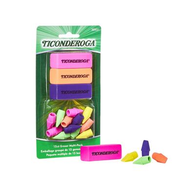 Eraser Combo Set, Neon, 3 Beveled, 12 Wedge