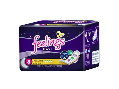 Feelings Maxi Pads With Wings Overnight 8 count