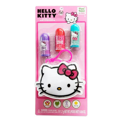 Hello Kitty Lip Balm With Keychain 3pk