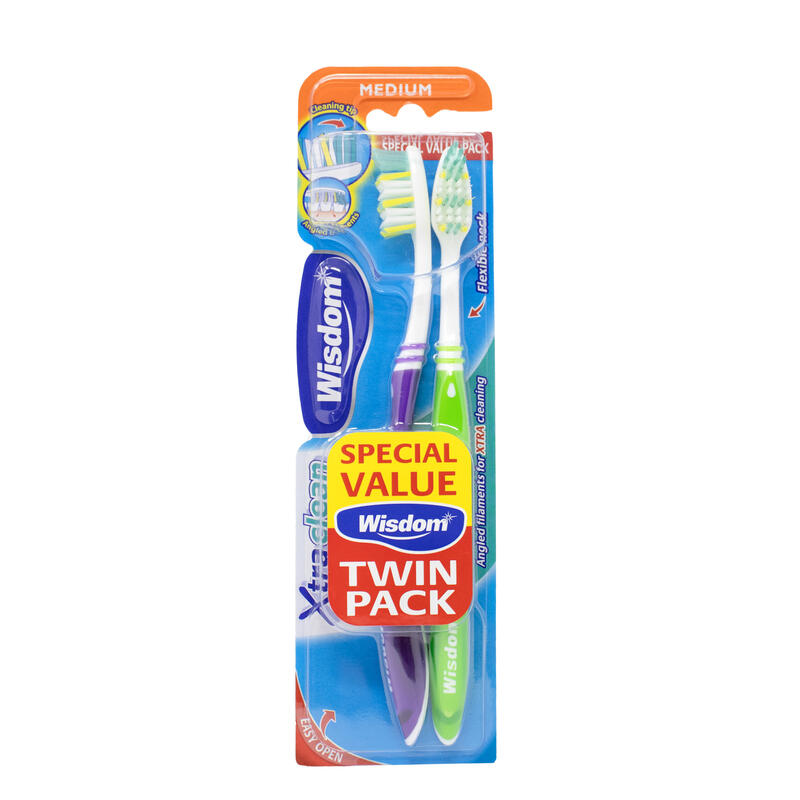 Wisdom Xtra Clean Toothbrush Medium 2 count: $6.00