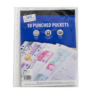 Just Stationery  A4 Clear Plastic Punched Pockets: $3.00