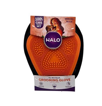 Halo Pet Grooming Glove Brush Orange 1 count: $12.00