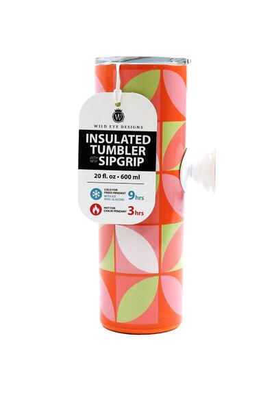 Geometric Petal Slim Tumbler With Straw And Sip Grip 20oz