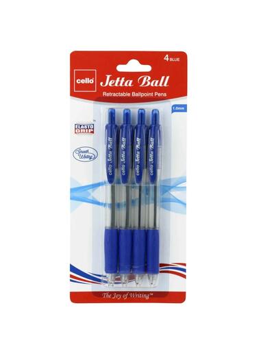 Pens Blue Ink 1.0mm Jetta 4 count