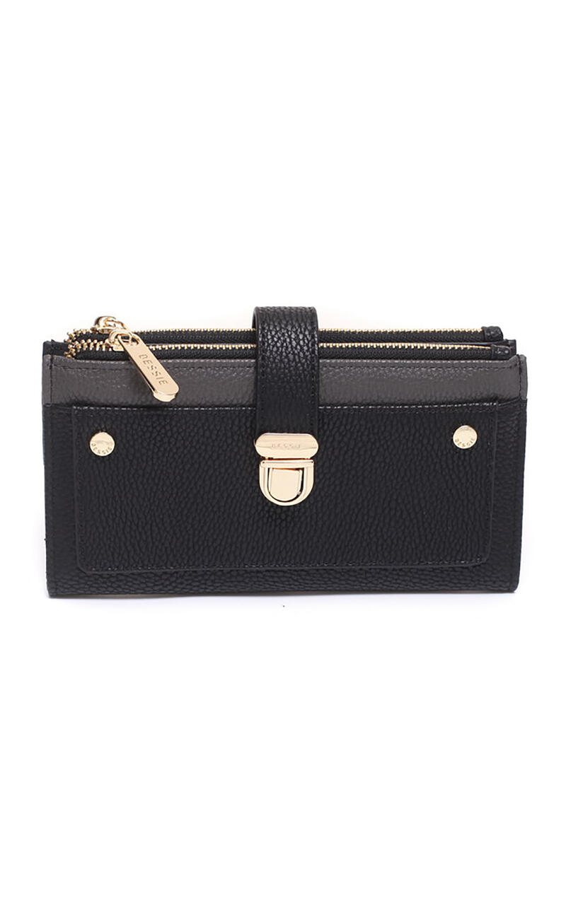 Bessie Two Tone Push Lock Purse