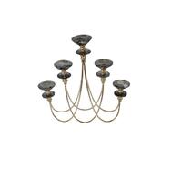 5 piece Gold & Dark Grey Crystal Candle Holder 1 count: $0.00