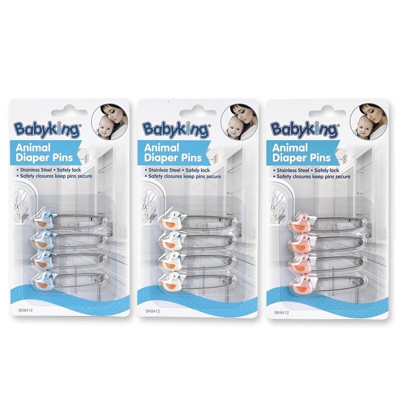 Baby King Animal Diaper Pin 1 Pack 4 ct