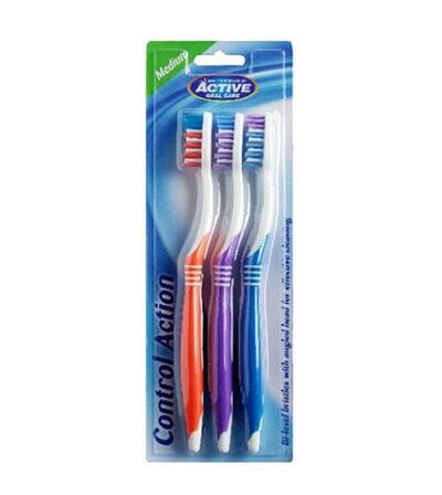 Beauty Formulas Active Oral Care Control Action Toothbrush Medium 3 pack