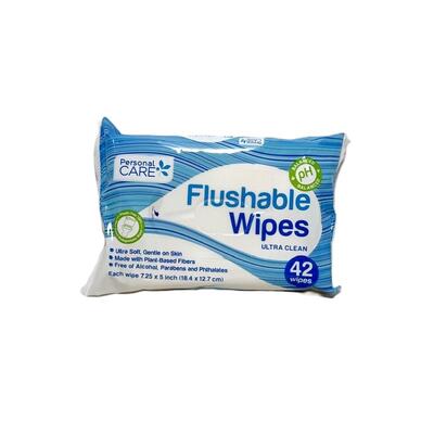 Personal Care Flushable Wipes 42 count