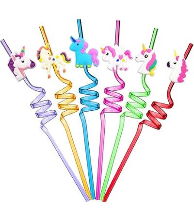 Unicorn Paper Party Straws Assorted