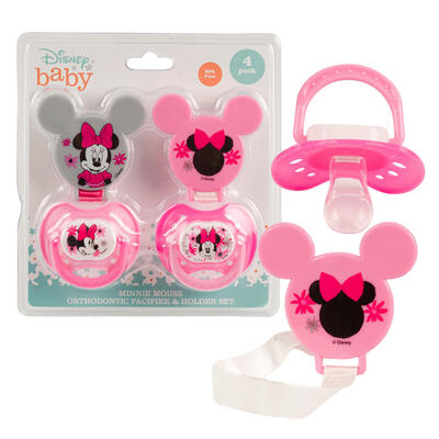 Disney Baby Minnie Mouse Pacifier & Holder Set: $20.00