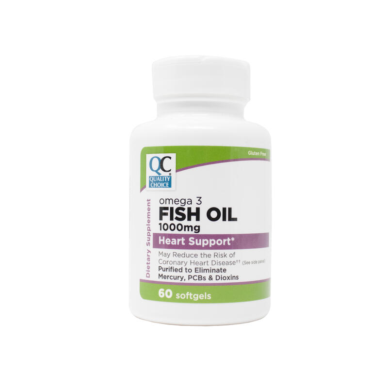 QC Omega 3 Fish Oil 1000mg Heart Support 60 Softgels: $22.50