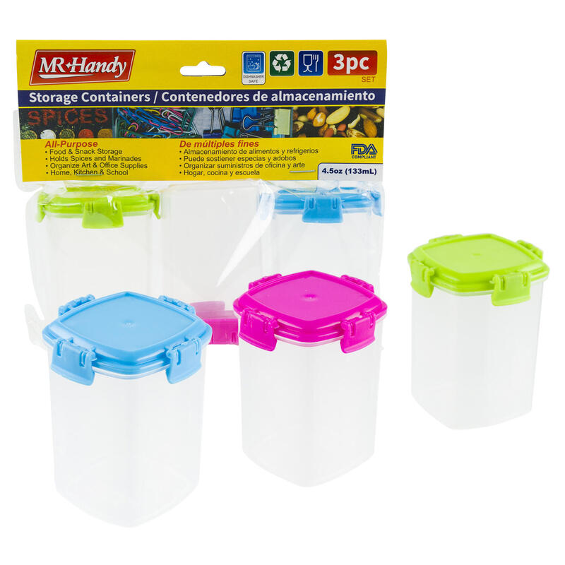 3pk Mini Food Containers Assorted: $3.00