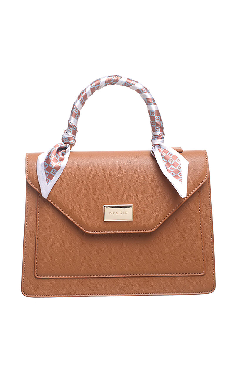Bessie Silk Ribbon Flap Over Top Handle Bag