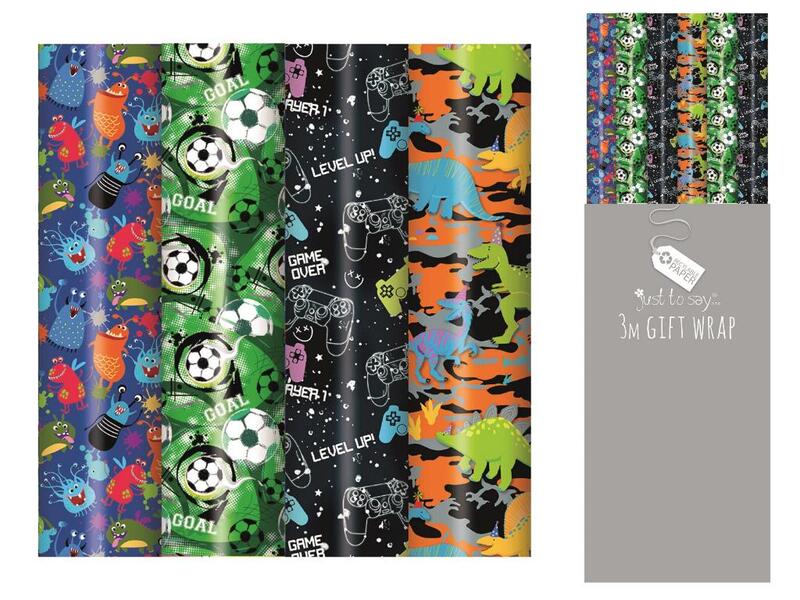 Gift Wrap Boys Designs 3m