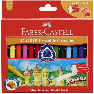 Faber-Castell Grip Erasable Crayons 12ct: $6.00