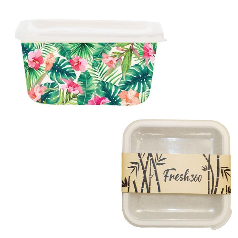 Square Bamboo Food Container 40oz