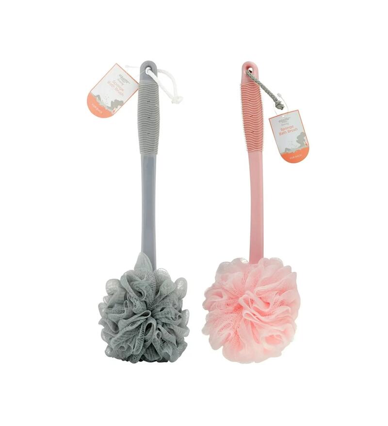 Equate Sponge Bath Brush Pink And Grey 18