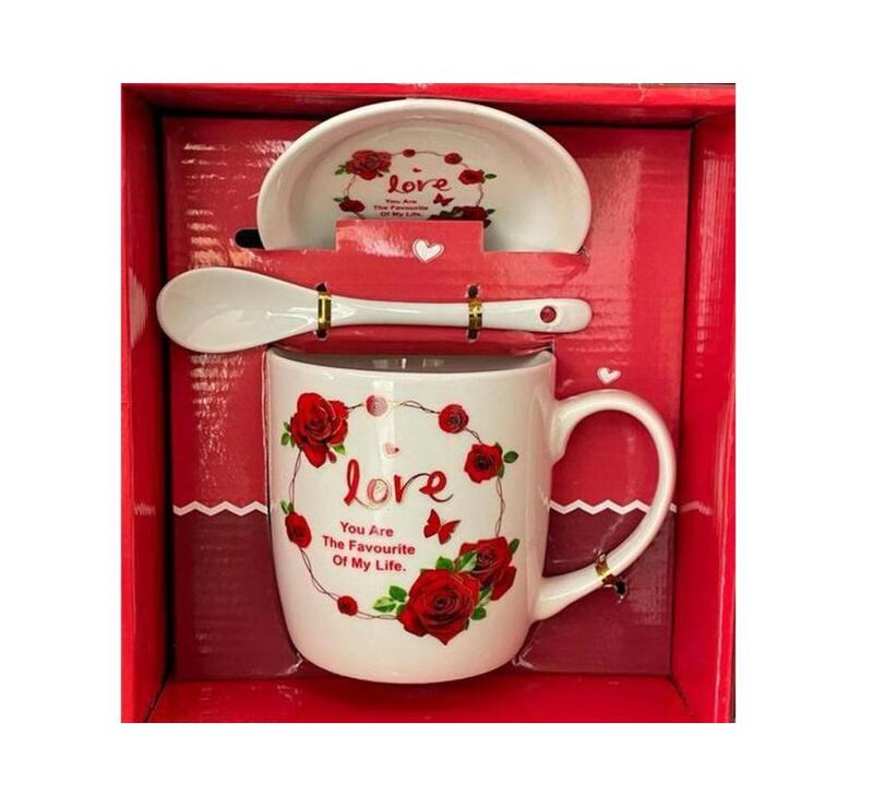 Valentine Day Gift Set Mug With Lid Assorted 1 count