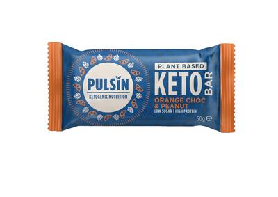Pulsin Plant Based Keto Bar Orange Choc & Peanut 50g: $9.75