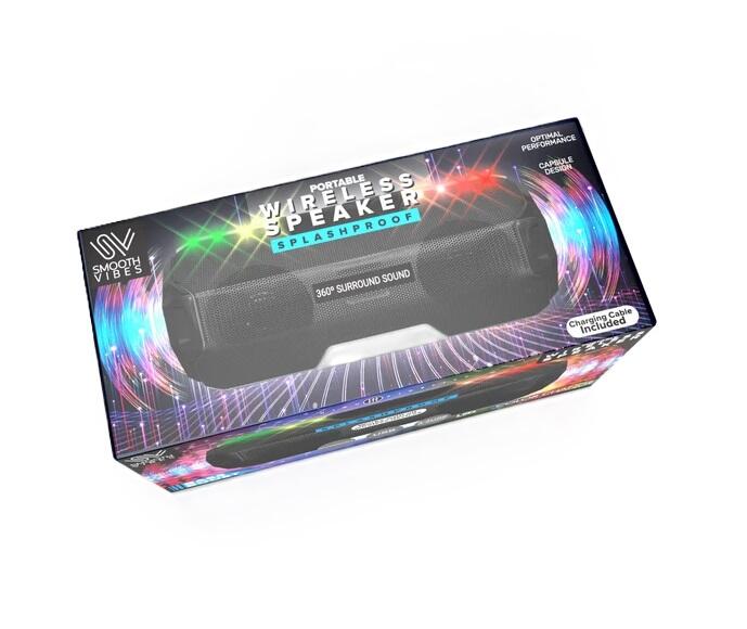 Rectangle Wireless Light Up Splashproof Speaker Power Bass 1 count: $60.00