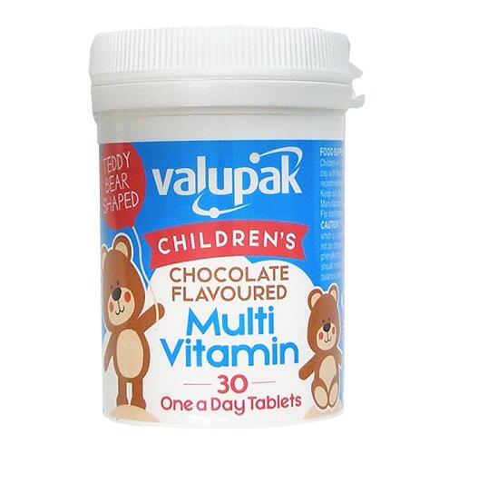 Valupak Children's Multi Vitamin Chocolate Flavoured 30 Tablets: $15.00