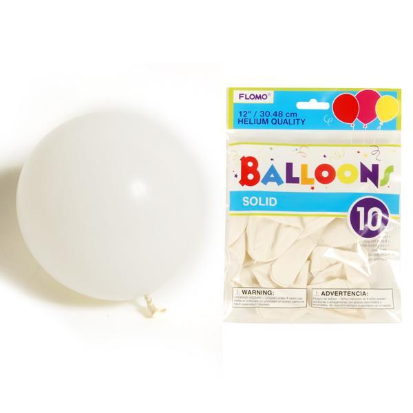 Solid Color White Balloons 12