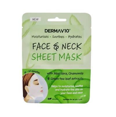 DermaV10 Face & Neck Sheet Mask 1 count