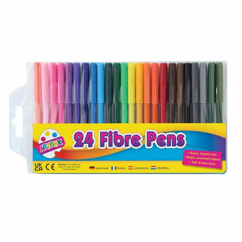 Fine Tip Fibre Colouring Pens 24ct