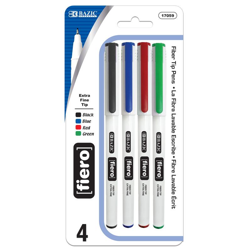 Bazic Fiero Assorted Color Fiber Tip Fineliner Pen 4ct: $6.00