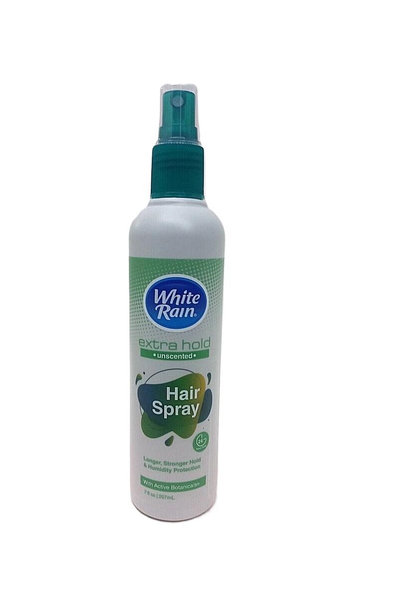 Whte Rain Hair Spray Plastic Unscented 7oz